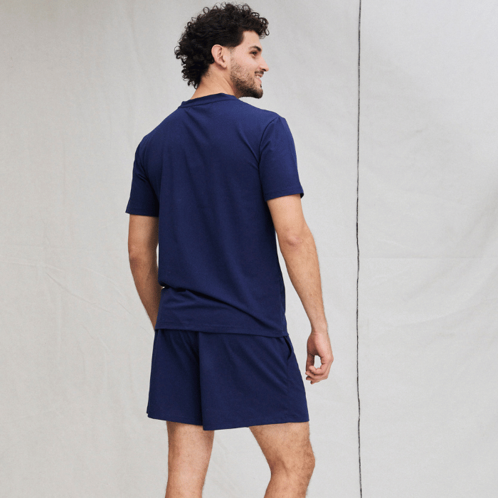 Conjunto de Pijama Osvaldo Short y Polera Manga Corta de Algodón en verde y azul - Parsons