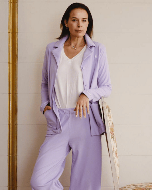 Pijama de Piqué Chaqueta y Pantalón - Rosa Parsons
