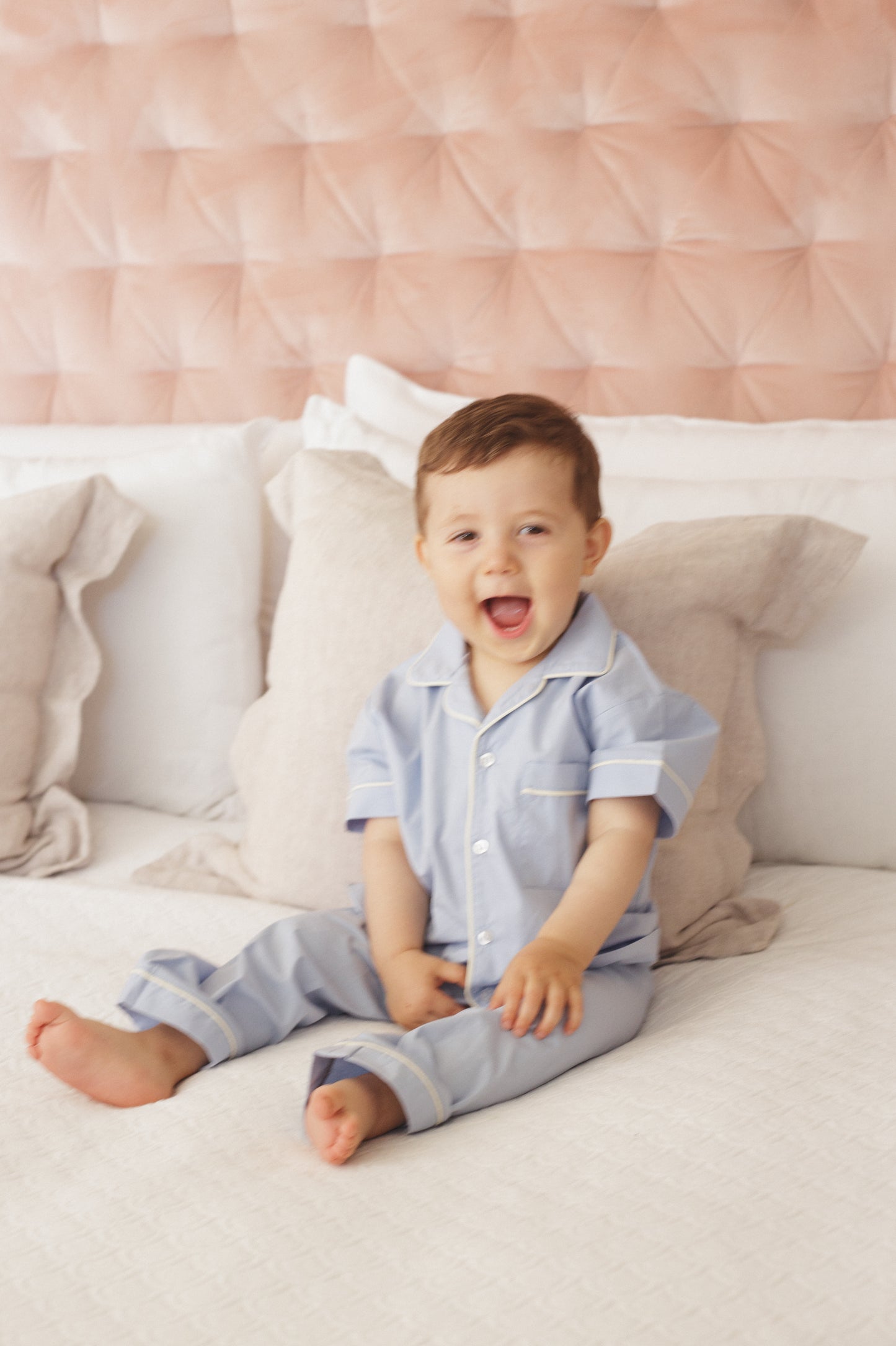 Pijama de niño Sebastián Pantalón y Camisa Manga Corta de Algodón - Rosa Parsons
