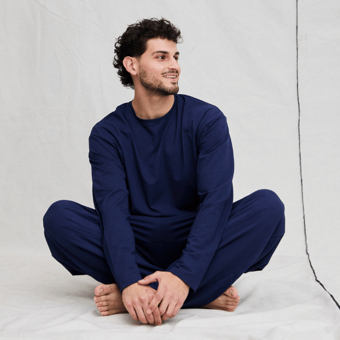 Conjunto de Pijama Antonio Pantalón Largo y Polera Manga Larga de Algodón en Dos Colores - Parsons