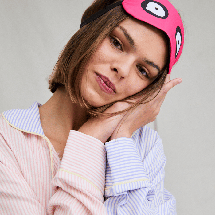 Pijama Conjunto de Pantalón y Blusa Manga Larga de Rayas Rosa - Parsons