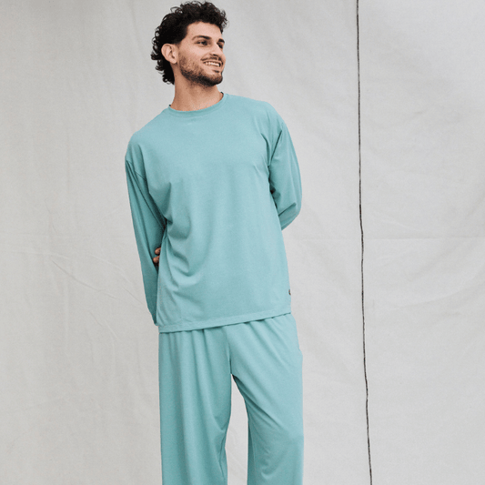 Conjunto de Pijama Antonio Pantalón Largo y Polera Manga Larga de Algodón en Dos Colores - Parsons